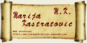 Marija Kastratović vizit kartica